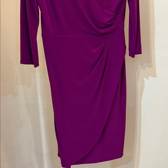 Alex Evenings Purple Long Sleeve Dress with Beaded Neckline - Picture 5 of 9